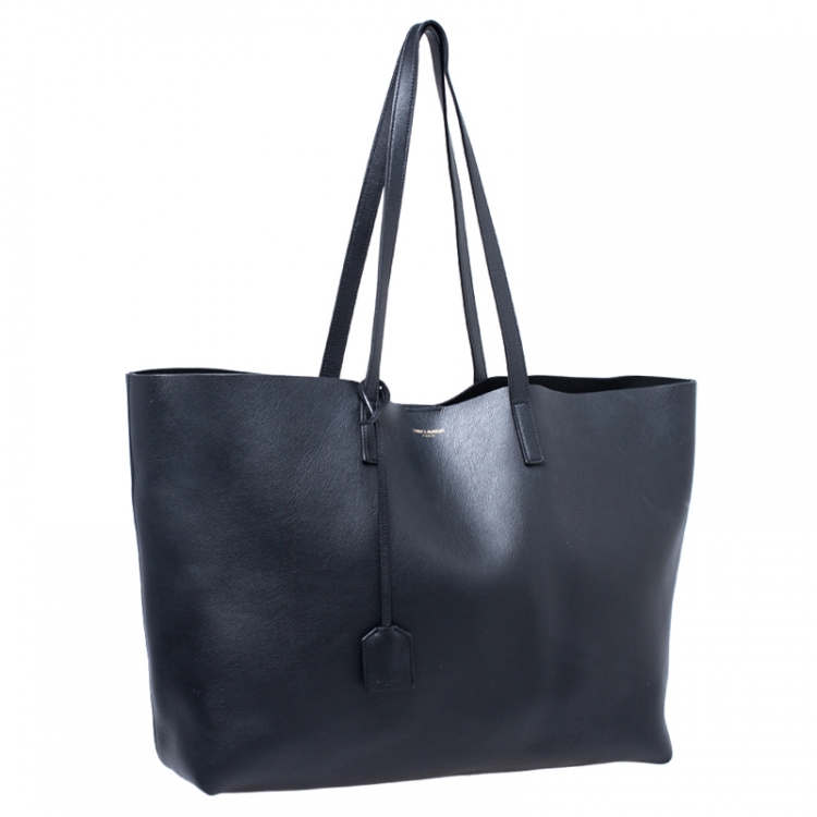 Pre Owned Saint Laurent Black Leather Shopper Tote