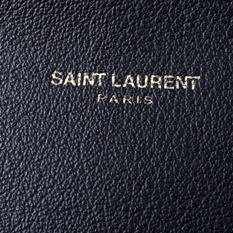 Pre Owned Saint Laurent Black Leather Shopper Tote