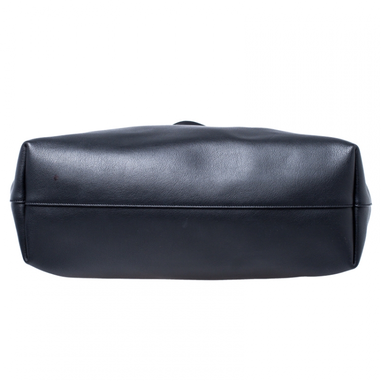 Pre Owned Saint Laurent Black Leather Shopper Tote
