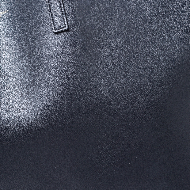 Pre Owned Saint Laurent Black Leather Shopper Tote