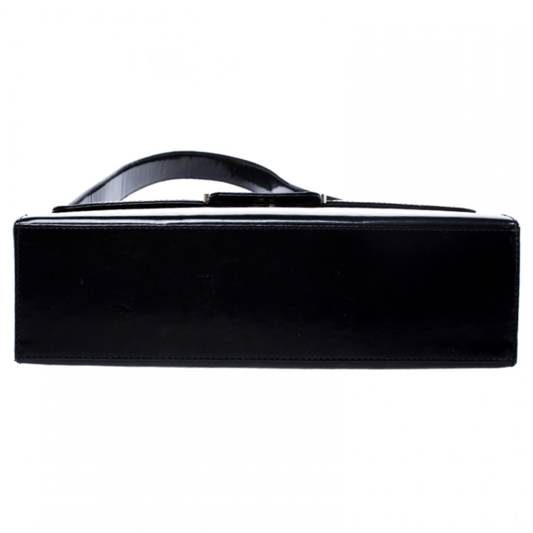 Pre Owned Saint Laurent Paris Black Patent Leather Shoulder Bag