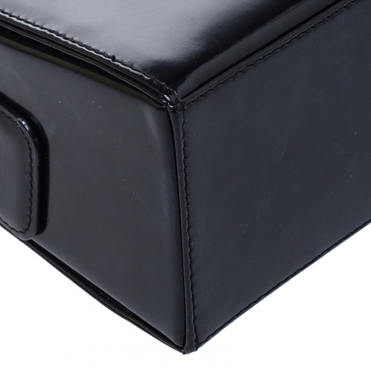 Pre Owned Saint Laurent Paris Black Patent Leather Shoulder Bag