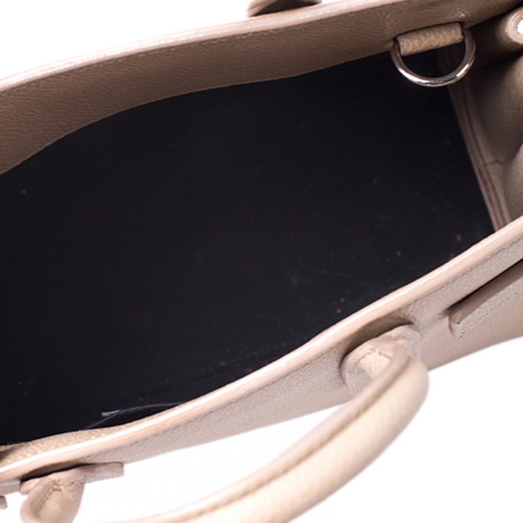 Pre Owned Saint Laurent Beige Leather Nano Classic Sac De Jour Tote