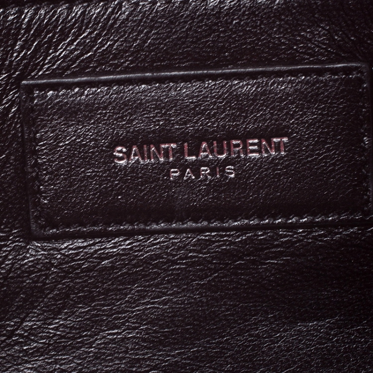 Pre Owned Saint Laurent Neon Pink Leather Cassandre Clutch