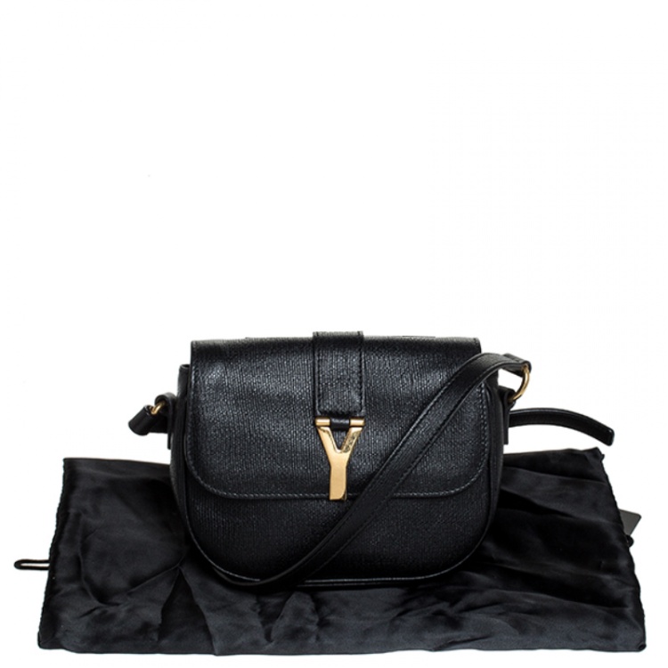 Pre Owned Saint Laurent Paris Black Leather Chyc Crossbody Bag