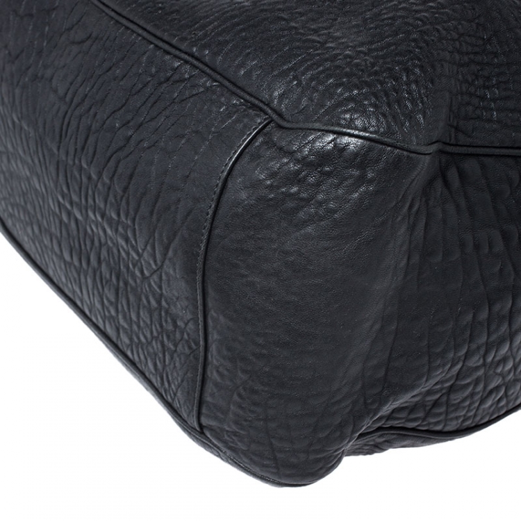 Pre Owned Saint Laurent Black Leather Roady Hobo 