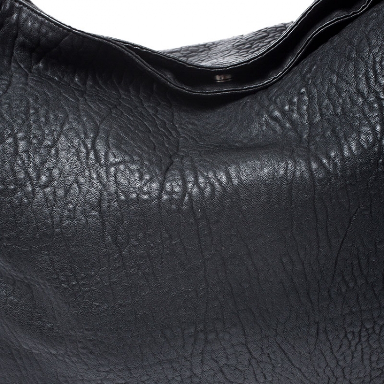 Pre Owned Saint Laurent Black Leather Roady Hobo 