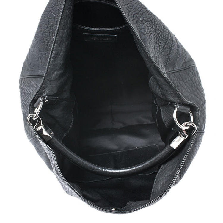 Pre Owned Saint Laurent Black Leather Roady Hobo 