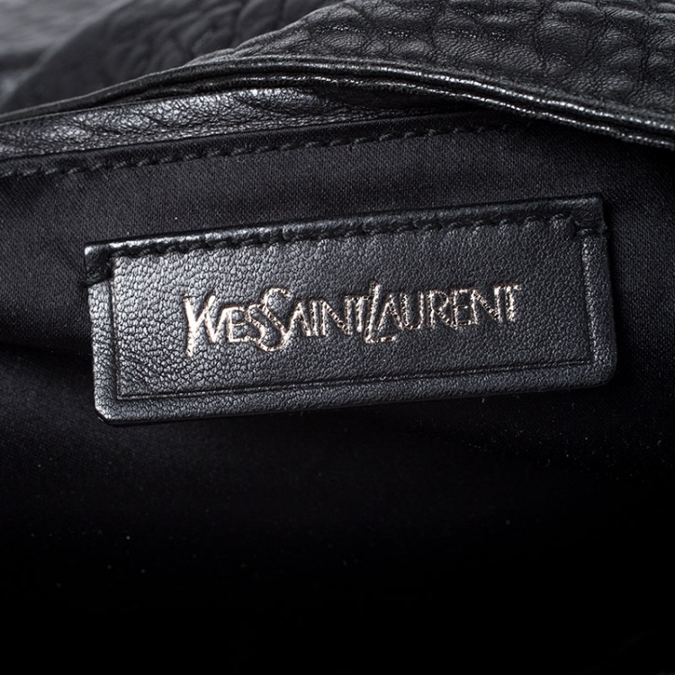 Pre Owned Saint Laurent Black Leather Roady Hobo 