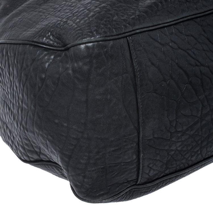 Pre Owned Saint Laurent Black Leather Roady Hobo 