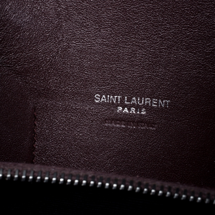 Pre Owned Saint Laurent Paris Maroon Leather Small Classic Sac De Jour Tote