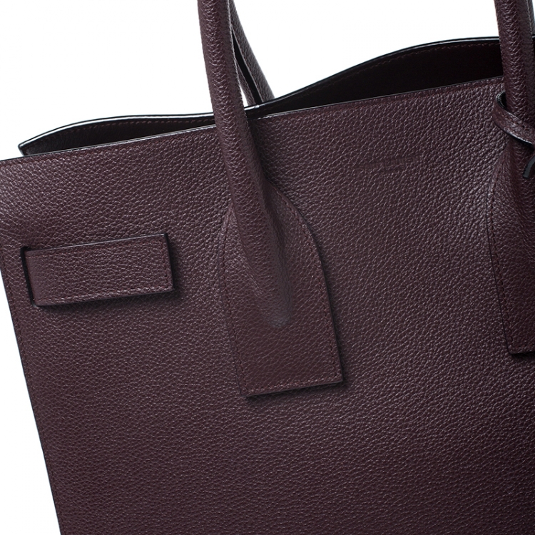 Pre Owned Saint Laurent Paris Maroon Leather Small Classic Sac De Jour Tote