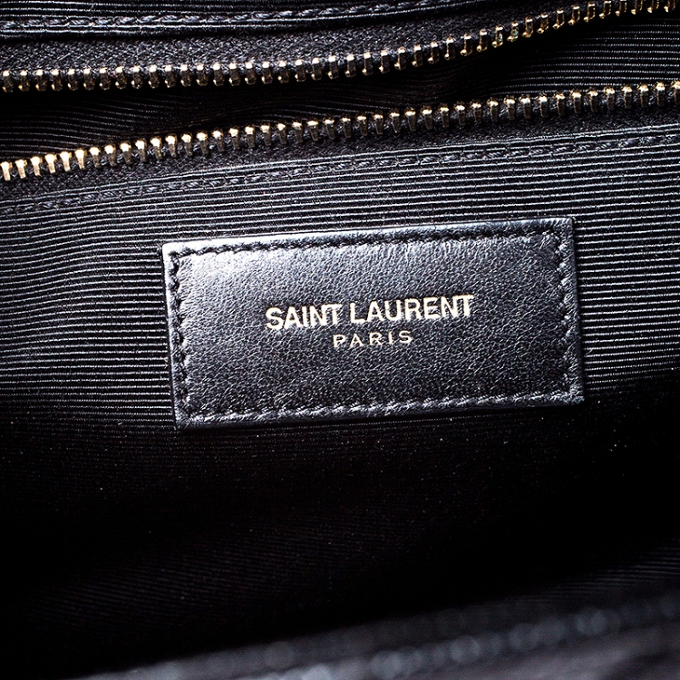 Pre Owned Saint Laurent Black Matelasse Leather Large Cassandre Flap Bag