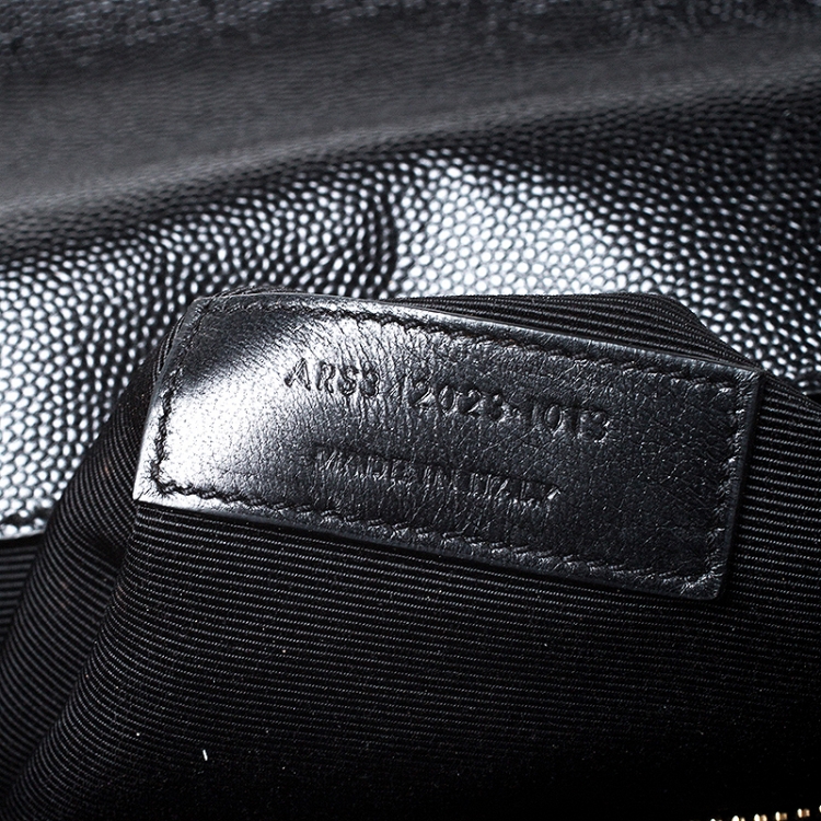 Pre Owned Saint Laurent Black Matelasse Leather Large Cassandre Flap Bag