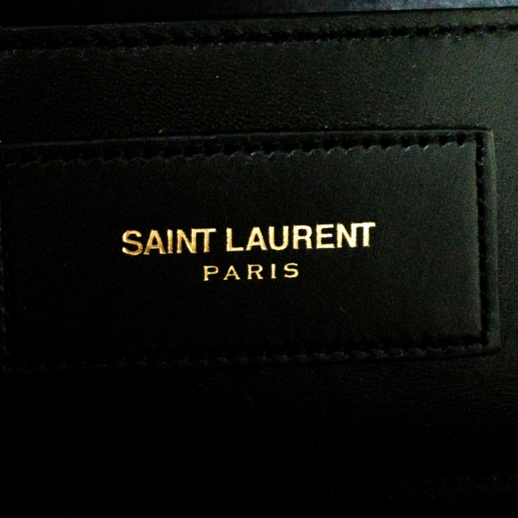 Pre Owned Saint Laurent Green Leather Medium Lulu Shoulder Bag