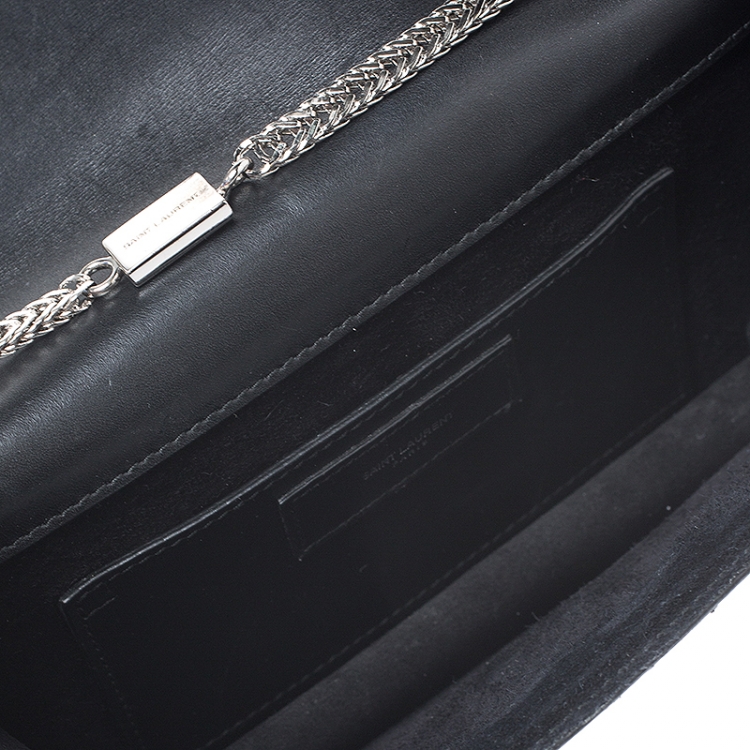 Pre Owned Saint Laurent Paris Black Leather Small Studded Betty Flap Bag 