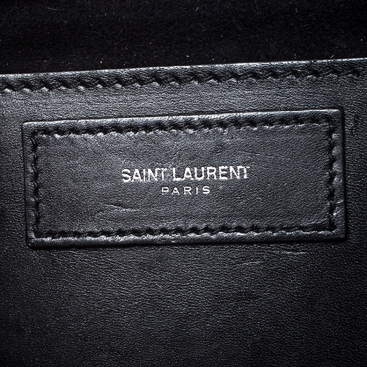 Pre Owned Saint Laurent Paris Black Leather Small Studded Betty Flap Bag 