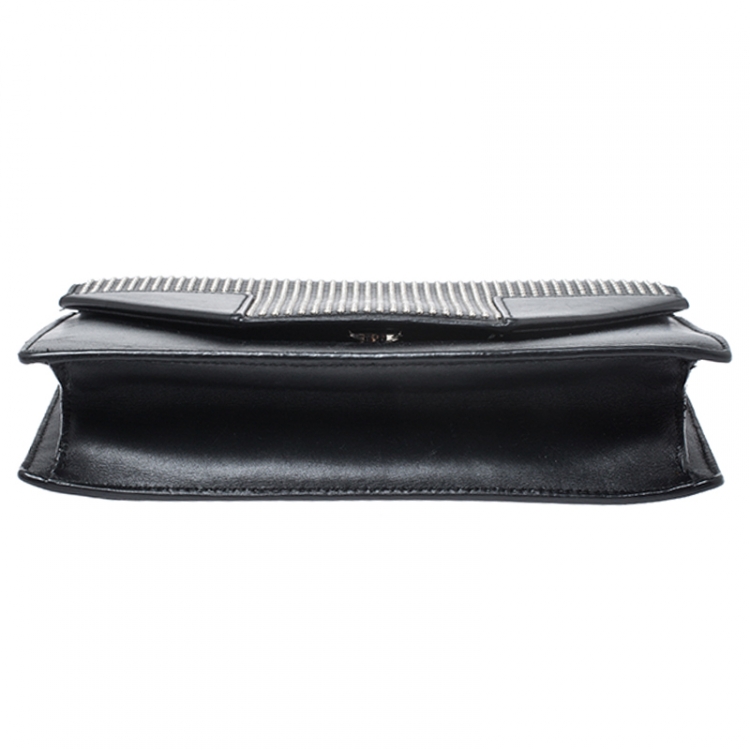 Pre Owned Saint Laurent Paris Black Leather Small Studded Betty Flap Bag 