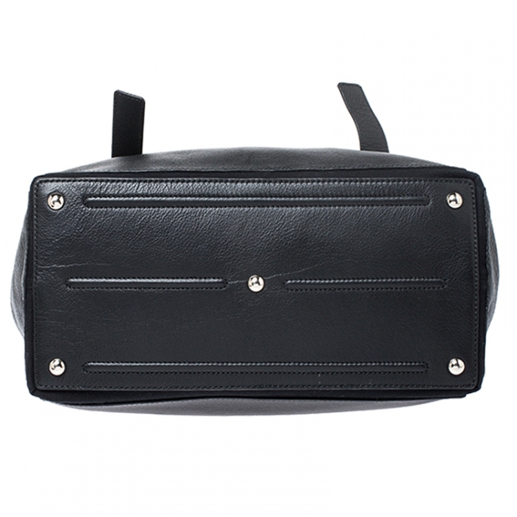 Pre Owned Saint Laurent Paris Black Leather Medium Muse Two Satchel
