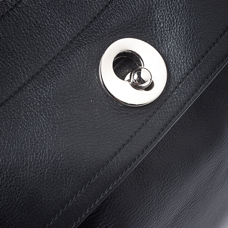 Pre Owned Saint Laurent Paris Black Leather Medium Muse Two Satchel