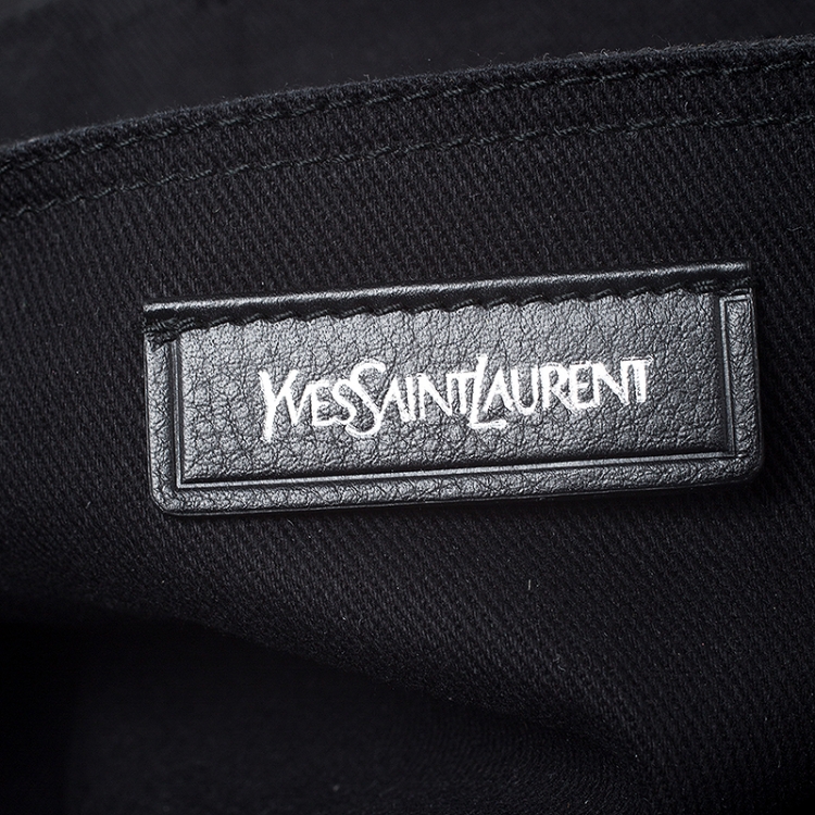 Pre Owned Saint Laurent Paris Black Leather Medium Muse Two Satchel
