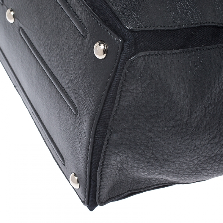 Pre Owned Saint Laurent Paris Black Leather Medium Muse Two Satchel