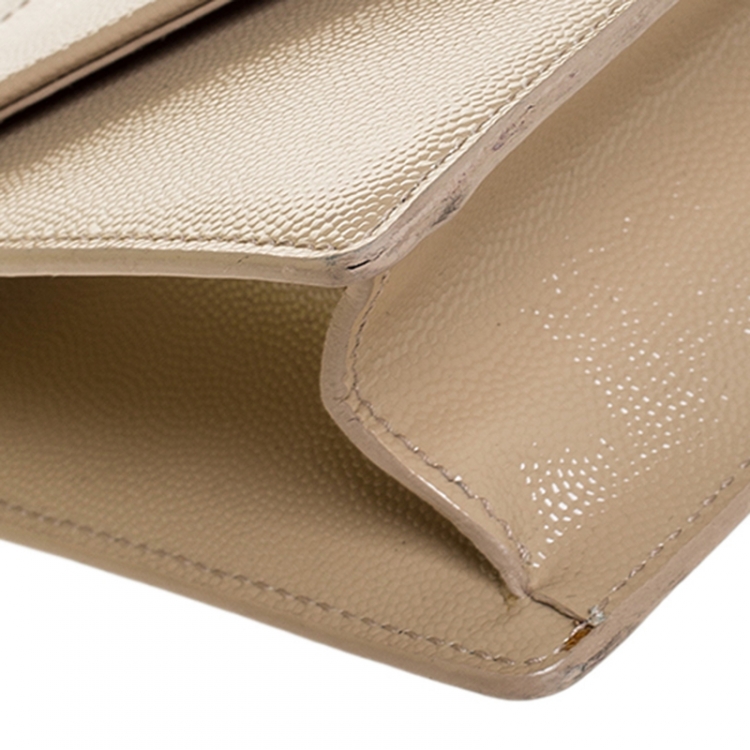 Pre Owned Saint Laurent Paris Beige Leather Betty Crossbody Bag