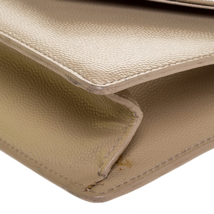Pre Owned Saint Laurent Paris Beige Leather Betty Crossbody Bag