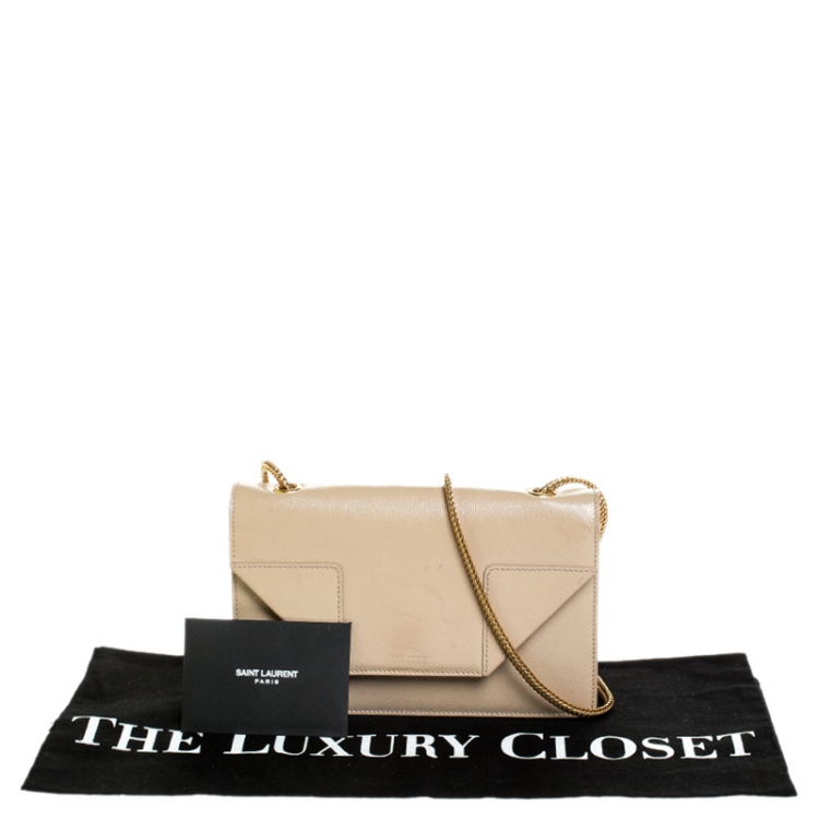 Pre Owned Saint Laurent Paris Beige Leather Betty Crossbody Bag