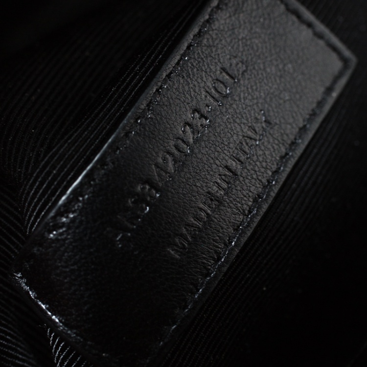 Pre Owned Saint Laurent Black Matelasse Leather Large Cassandre Flap Bag