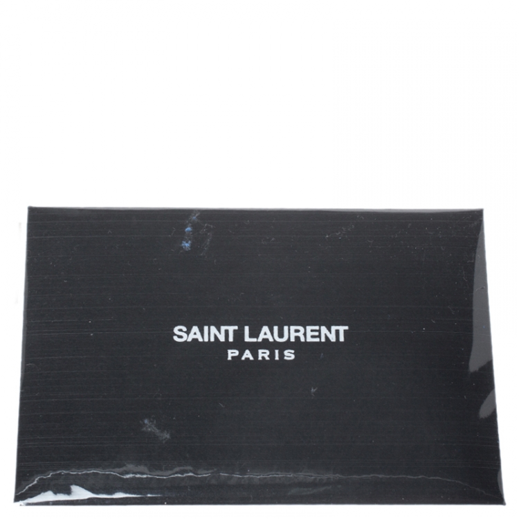 Pre Owned Saint Laurent Blue Leather Kate Monogram Clutch