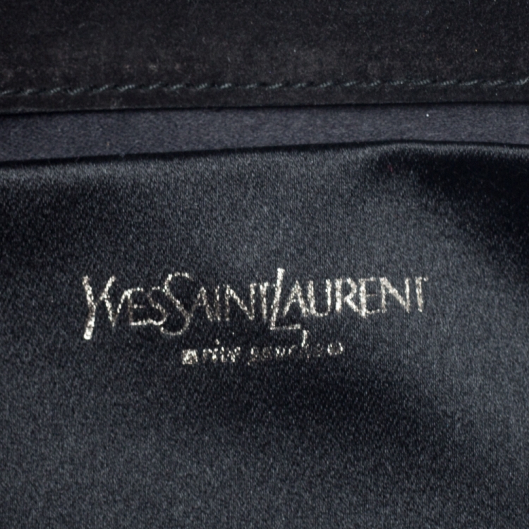 Pre Owned Saint Laurent Paris Black Patent Leather Muse Clutch