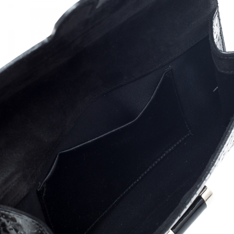 Pre Owned Saint Laurent Paris Black Patent Leather Muse Clutch
