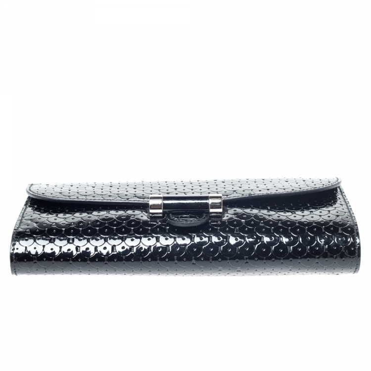 Pre Owned Saint Laurent Paris Black Patent Leather Muse Clutch