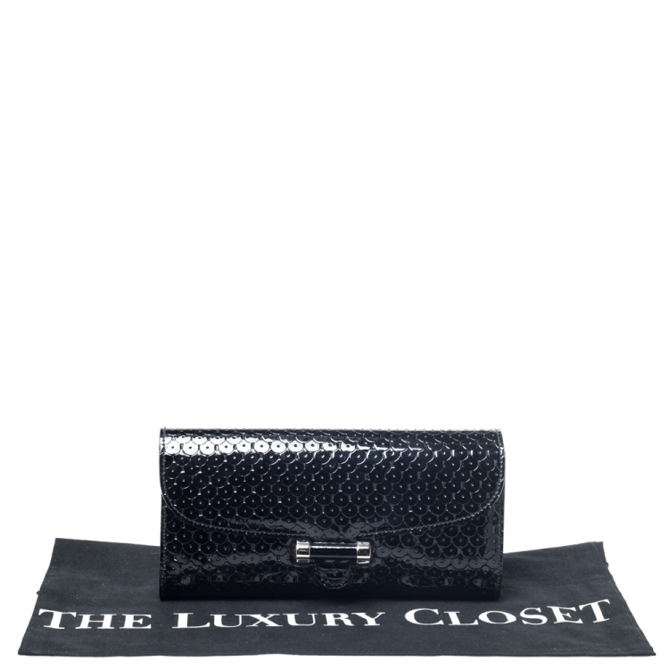 Pre Owned Saint Laurent Paris Black Patent Leather Muse Clutch