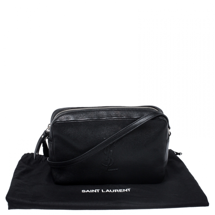 Pre Owned Saint Laurent Paris Black Leather Lou Camera Crossbody Bag