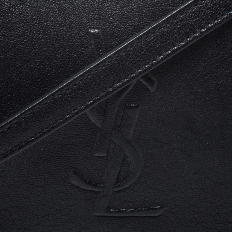 Pre Owned Saint Laurent Paris Black Leather Lou Camera Crossbody Bag