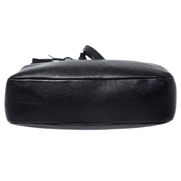 Pre Owned Saint Laurent Paris Black Leather Lou Camera Crossbody Bag