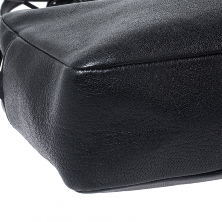 Pre Owned Saint Laurent Paris Black Leather Lou Camera Crossbody Bag