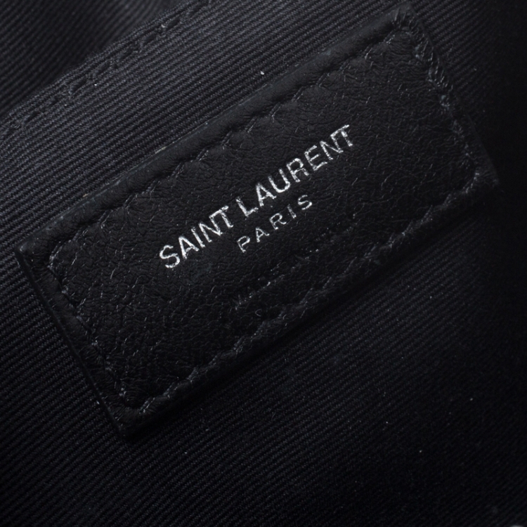 Pre Owned Saint Laurent Paris Black Leather Lou Camera Crossbody Bag