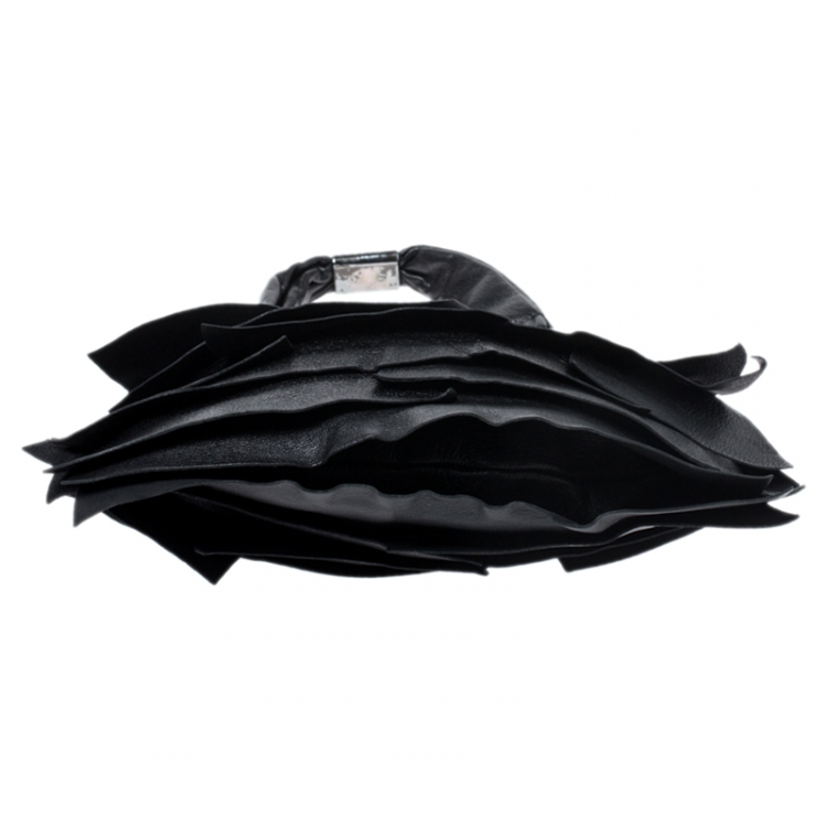 Pre Owned Saint Laurent Paris Black Leather Small St. Tropez Hobo