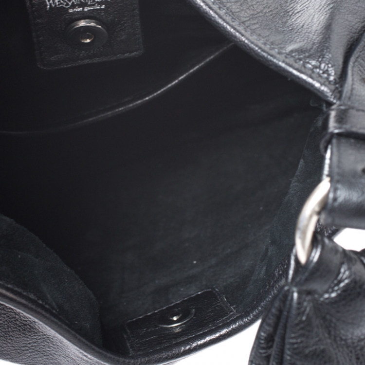 Pre Owned Saint Laurent Paris Black Leather Small St. Tropez Hobo