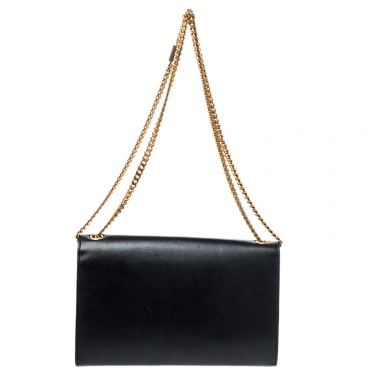Pre Owned Saint Laurent Black Leather Medium Kate Tassel Shoulder Bag