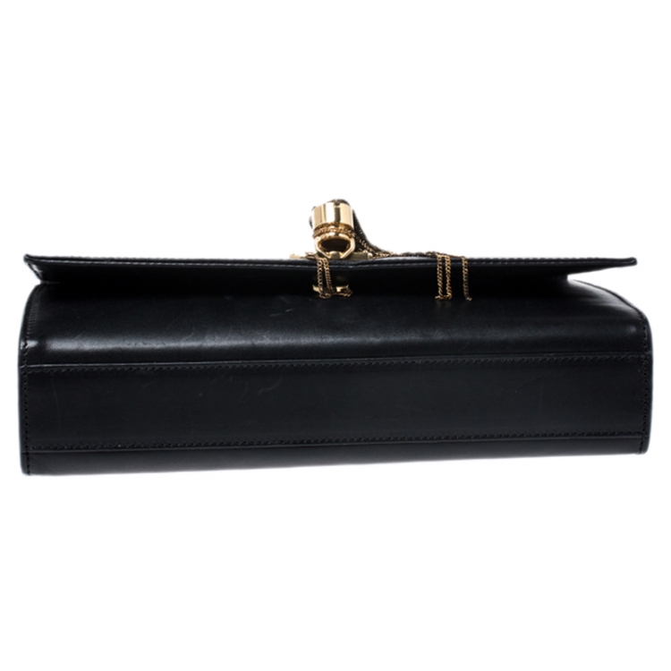 Pre Owned Saint Laurent Black Leather Medium Kate Tassel Shoulder Bag