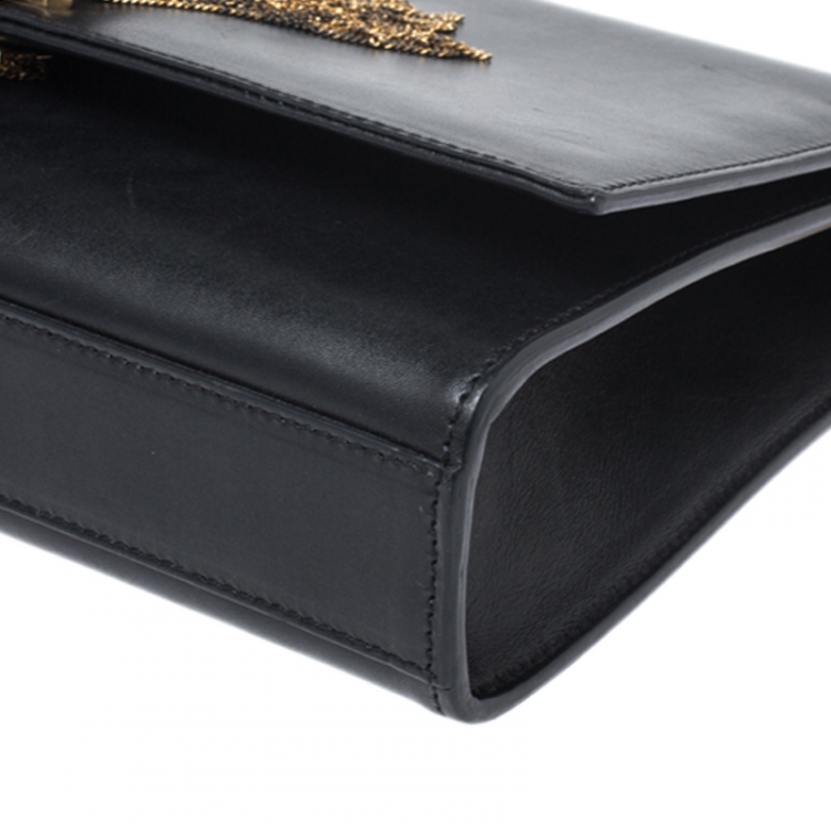 Pre Owned Saint Laurent Black Leather Medium Kate Tassel Shoulder Bag