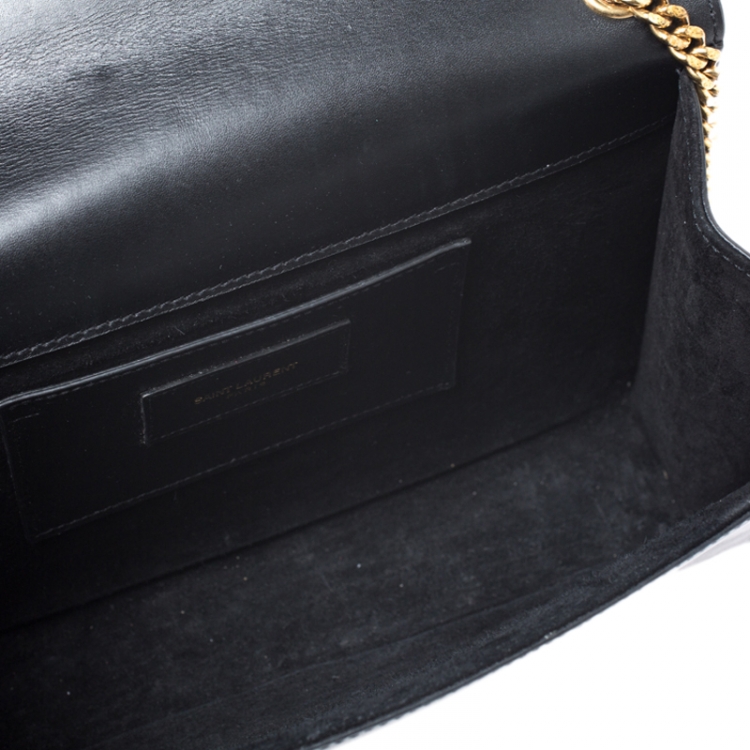Pre Owned Saint Laurent Black Leather Medium Kate Tassel Shoulder Bag
