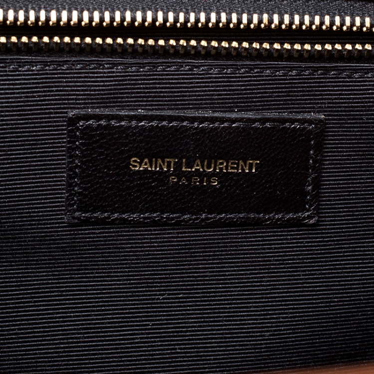 Pre Owned Saint Laurent Brown Matelasse Leather Large Cassandre Flap Bag