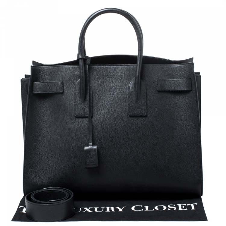 Pre Owned Saint Laurent Black Leather Large Classic Sac De Jour Tote