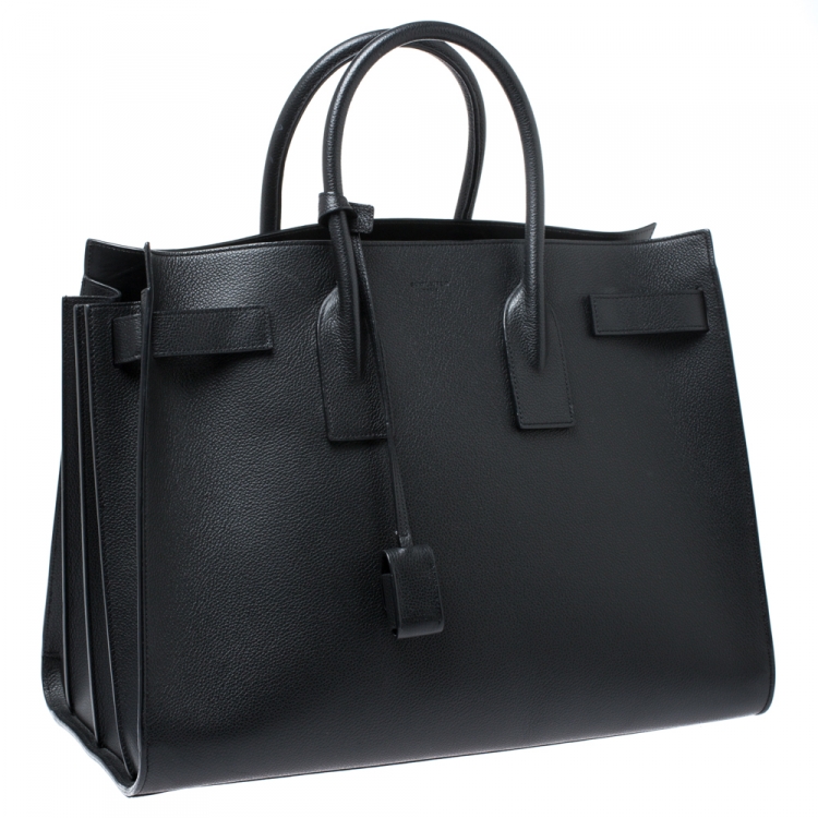 Pre Owned Saint Laurent Black Leather Large Classic Sac De Jour Tote