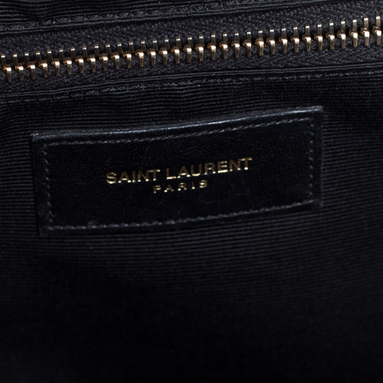 Pre Owned Saint Laurent Black Matelasse Leather Large Cassandre Flap Bag